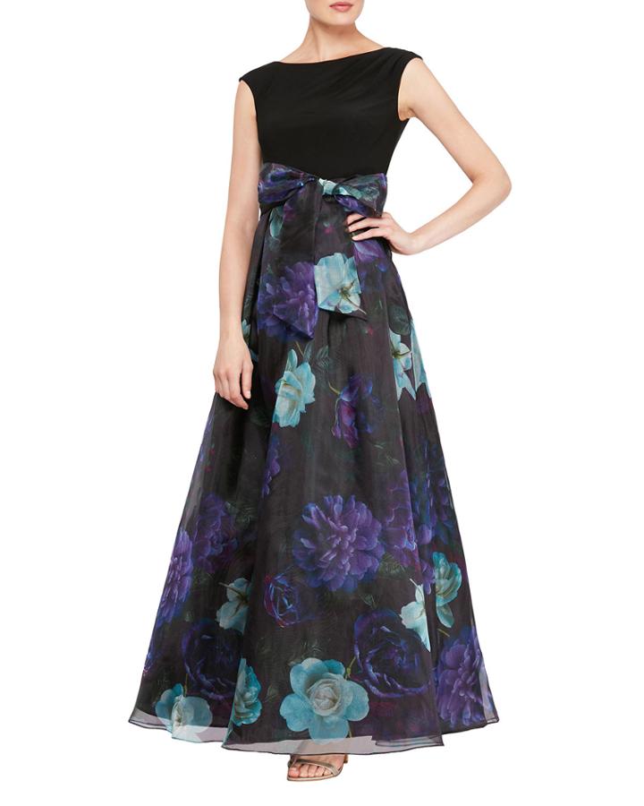 Cap-sleeve High-low Gown