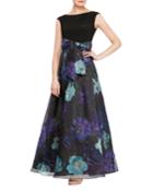 Cap-sleeve High-low Gown