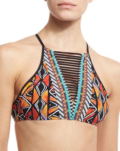 Mozambique Stargazer High-neck Swim Top,