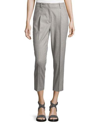 Cropped Flannel Pants,