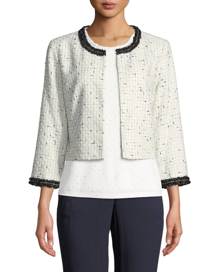 3/4 Sleeve Chain Trim Topper Jacket