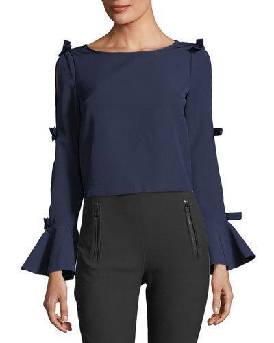 Open-back Bow-embellished Blouse