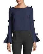 Open-back Bow-embellished Blouse