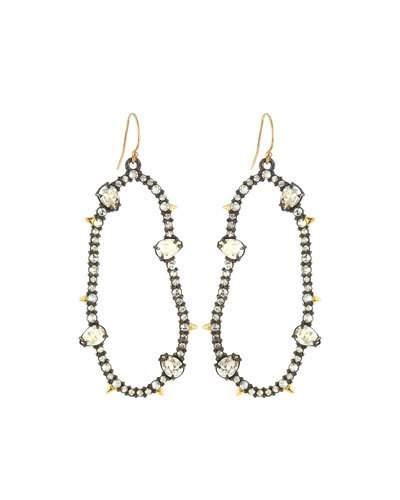 Irregular Oval Crystal Drop Earrings