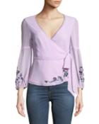 Balance Embroidered Wrap Top