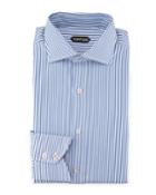 Striped Button-down Shirt, Blue/white