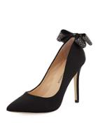 Verity Bow-heel Satin Pump, Black