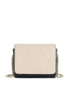 Flora Flower Bicolor Leather Crossbody Bag