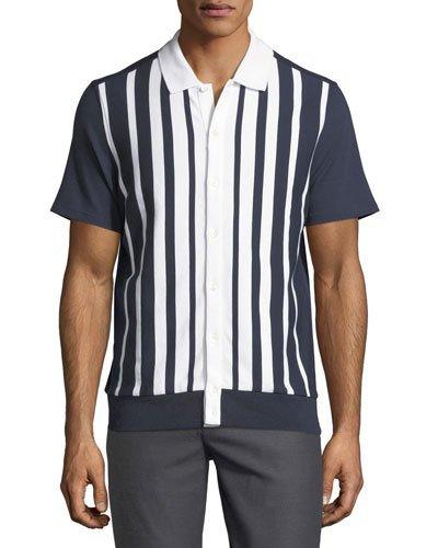 Striped-front Knit
