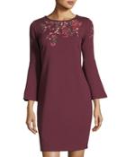 Bell-sleeve Embroidered
