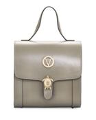 Amy Leather & Suede Satchel Bag, Gray
