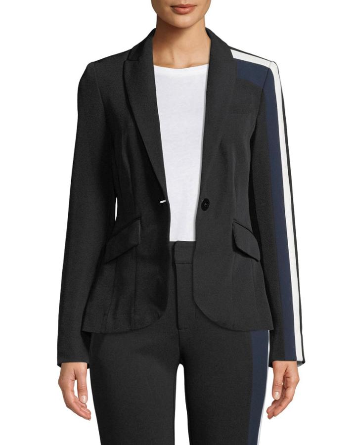Darby Striped Long-sleeve Blazer