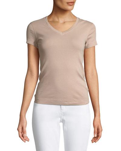 Fitted V-neck Short-sleeve Tee