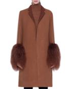 Cashmere Coat With Shearling Cuffs