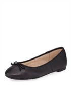 Charlotte Leather Ballet Flats, Black