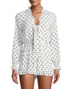 Ruffle Polka-dot Woven Romper