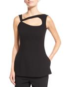 Sleeveless Cutout Tunic, Black