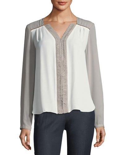 Leslie Two-tone Georgette Blouse