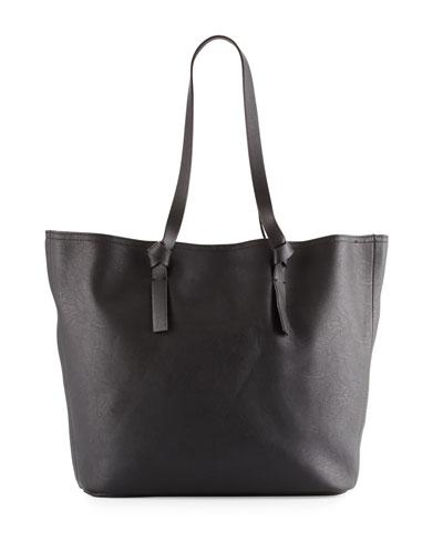 Knots Faux-leather Tote Bag, Black