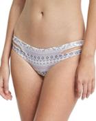 Strappy-side Swim Bottom, Purple Pattern