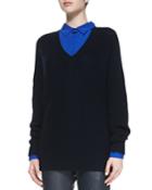Vince Dolman-sleeve Mesh Sweater, Women's, Size: Medium, Coastal