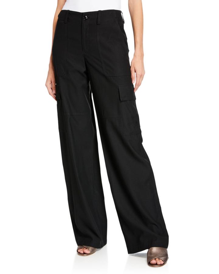 Mid-rise Wide-leg Cargo Pants
