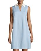 Lace-collar Sleeveless Dress, Blue Ivy