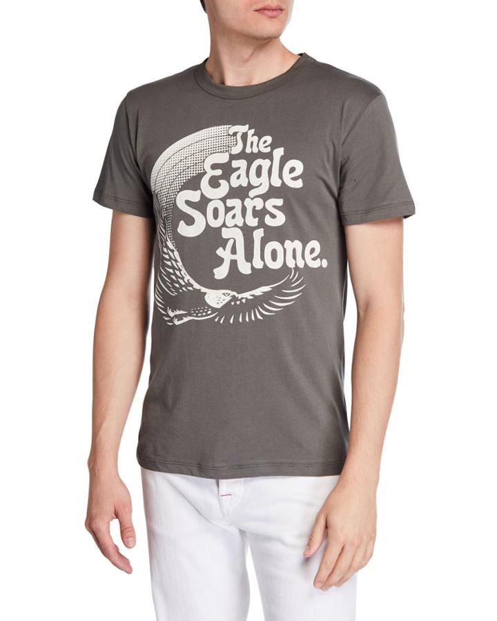 Men's The Eagle Soars Alone Cotton Crewneck T-shirt