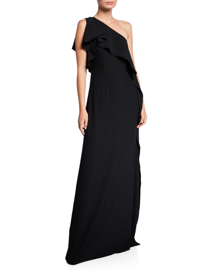 One-shoulder Silky Crepe Gown
