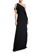 One-shoulder Silky Crepe Gown