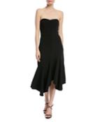 Fitted Strapless Dress W/ Flounce