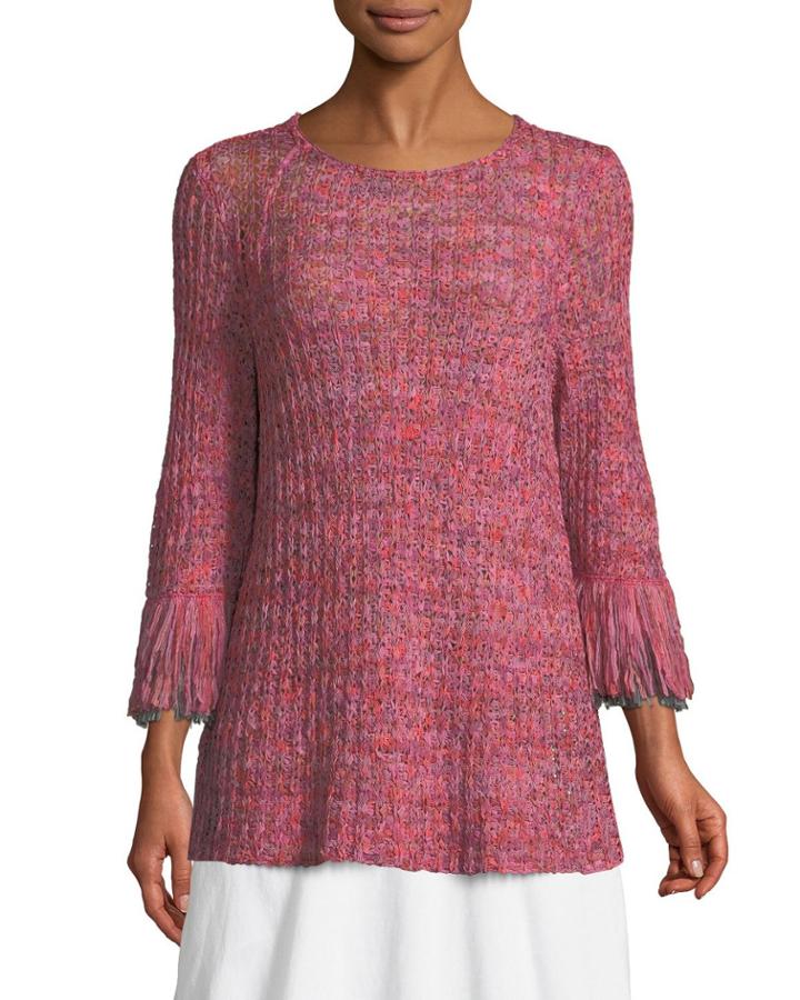 Bazaar Fringed-cuffs Knit Top