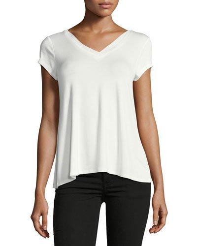 V-neck Cap-sleeve Jersey Tee