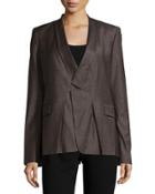 Long-sleeve Slim-fit Blazer, Heathered Earth