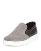 Leather-suede Slip-on