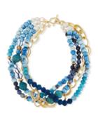 Twisted Multi-strand Necklace, Blue,