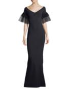 Risa Illusion Tulle Flutter-sleeve