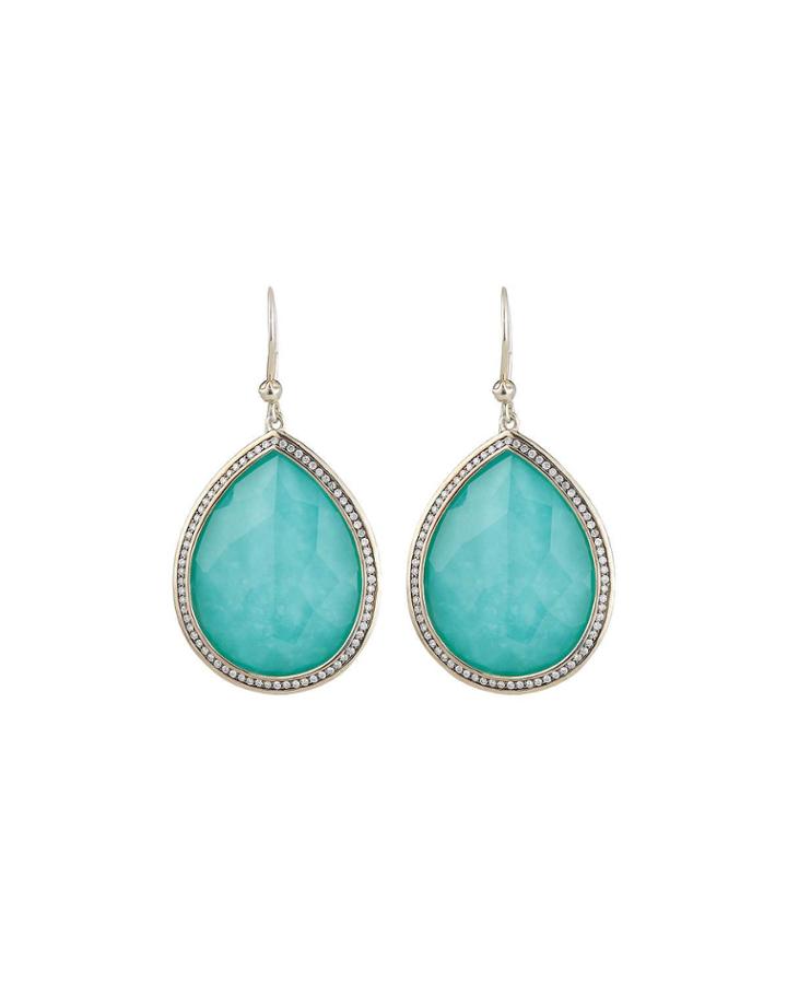 Stella Earrings In Turquoise Doublet With Diamonds