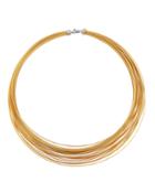 Multi-cable Collar Necklace W/ 18k White Gold, Gold