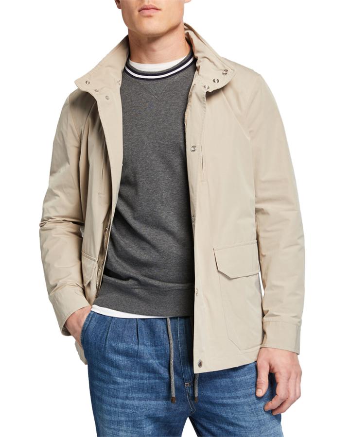 Men's Snap-front Hooded Parka