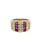 18k Yellow Gold Diamond & Ruby Ring