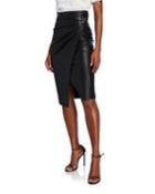 Faux-leather Shirred Wrap