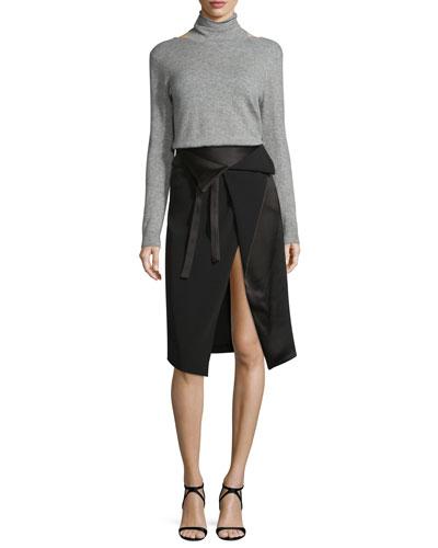 Long-sleeve Mock-neck Sweater W/ Cutouts