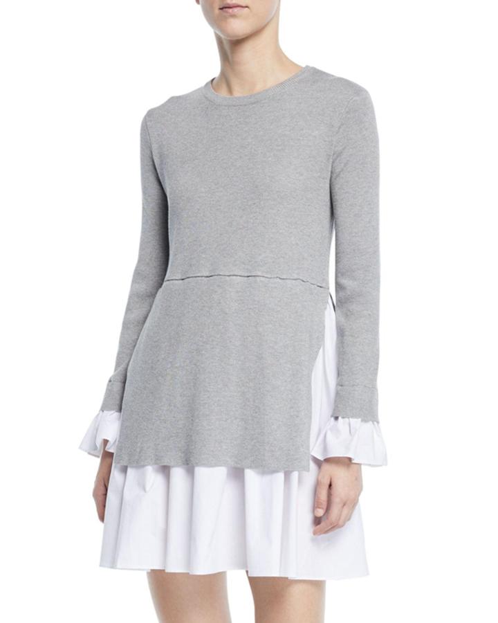Long-sleeve A-line Dress With