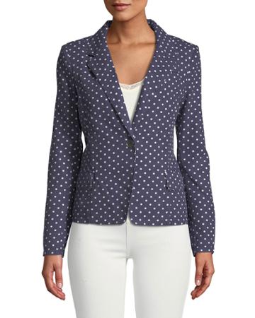 Polka-dot Linen/cotton Blazer Jacket