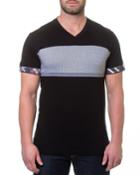Men's V-neck Thick Striped T-shirt