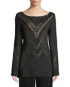 Geometric Pointelle Jacquard Knit