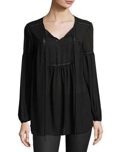 Printed Poly Habutai Blouse