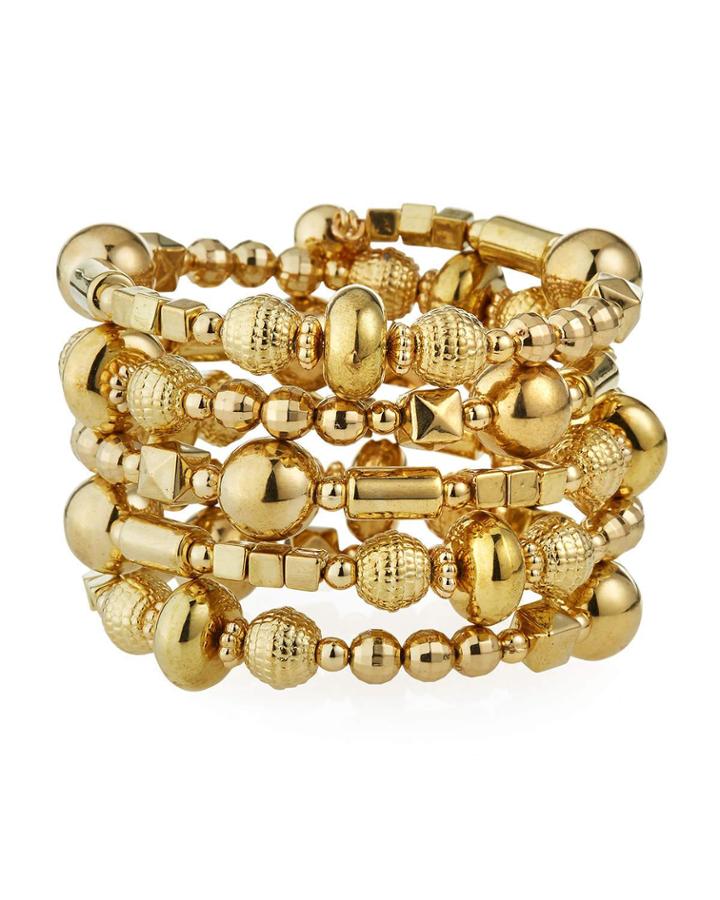Golden Bead Wrap Bracelet