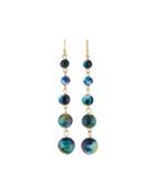 Crystal Graduating Dangle Earrings, Blue